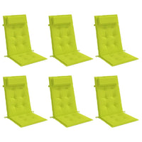 Cuscini Sedia Schienale Alto 6 pz Verde Chiaro Tessuto Oxford 361909