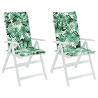 Cuscini Sedia Schienale Alto 2 pz Motivo Foglie Tessuto Oxford 361910