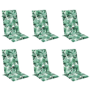 vidaXL Cuscini Sedia Schienale Alto 6 pz Motivo Foglie Tessuto Oxford
