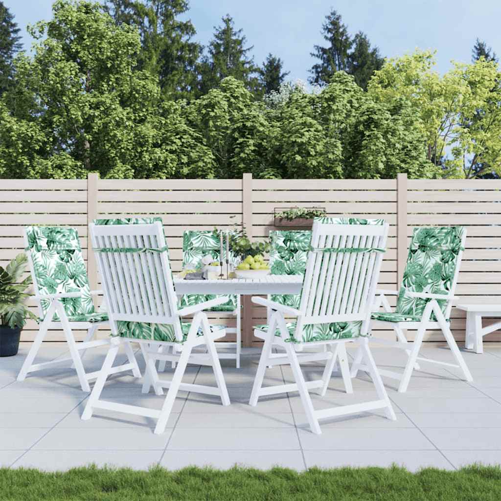 vidaXL Cuscini Sedia Schienale Alto 6 pz Motivo Foglie Tessuto Oxford