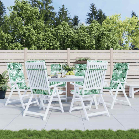 vidaXL Cuscini Sedia Schienale Alto 6 pz Motivo Foglie Tessuto Oxford