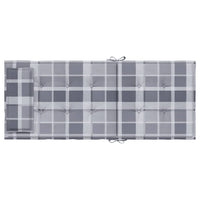 Cuscini Sedia Schienale Alto 4pz a Quadri Grigio Tessuto Oxford 361917