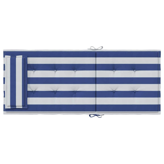 Cuscini Sedia Schienale Alto 4 pz Bianco e Blu Tessuto Oxford 361920