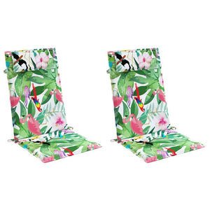 Cuscini per Sedia Schienale Alto 2pz Multicolore Tessuto Oxford