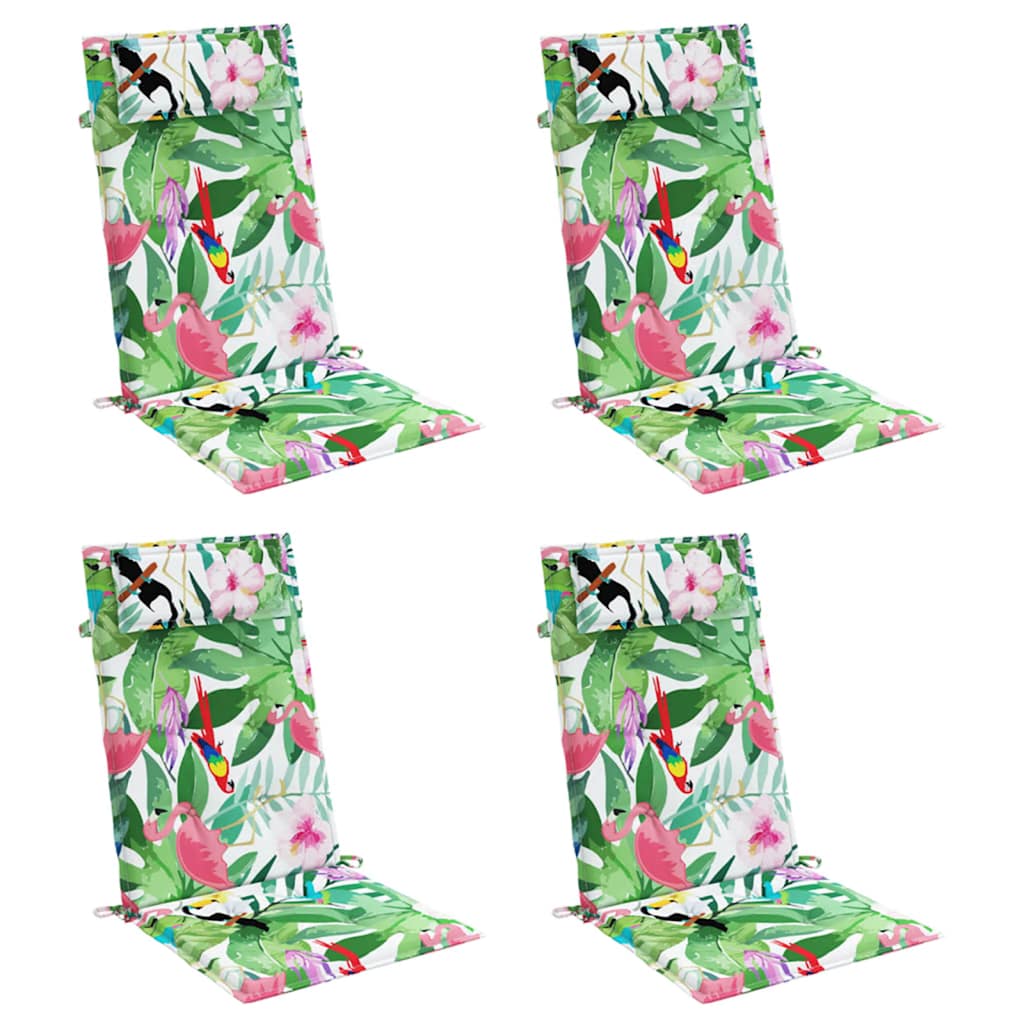 Cuscini per Sedia Schienale Alto 4pz Multicolore Tessuto Oxford 361926