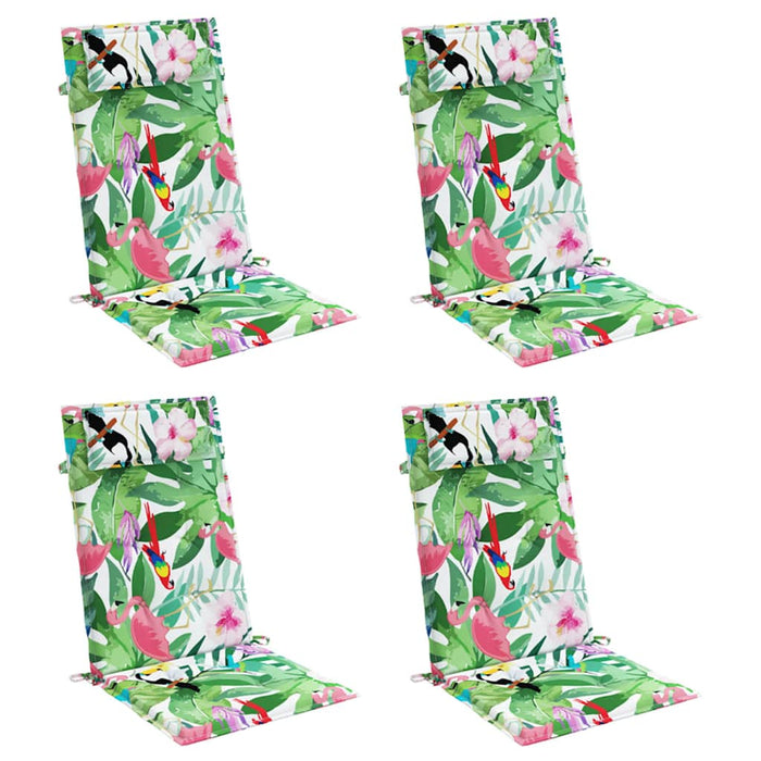 Cuscini per Sedia Schienale Alto 4pz Multicolore Tessuto Oxford 361926