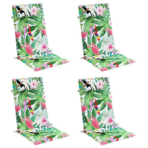 Cuscini per Sedia Schienale Alto 4pz Multicolore Tessuto Oxford