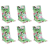 Cuscini per Sedia Schienale Alto 6pz Multicolore Tessuto Oxford