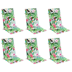 Cuscini per Sedia Schienale Alto 6pz Multicolore Tessuto Oxford