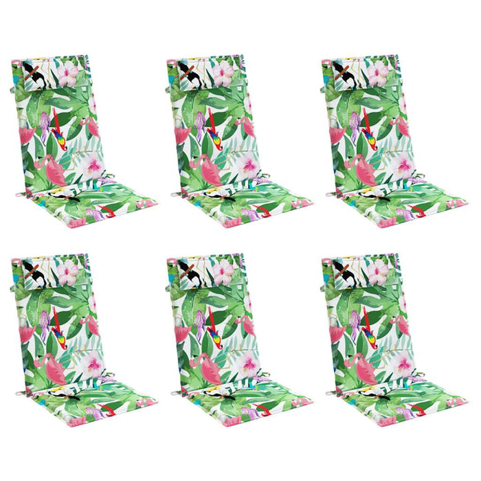 Cuscini per Sedia Schienale Alto 6pz Multicolore Tessuto Oxford