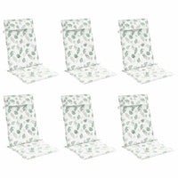 Cuscini Sedia Schienale Alto 6 pz Motivo Foglie Tessuto Oxfordcod mxl 118397
