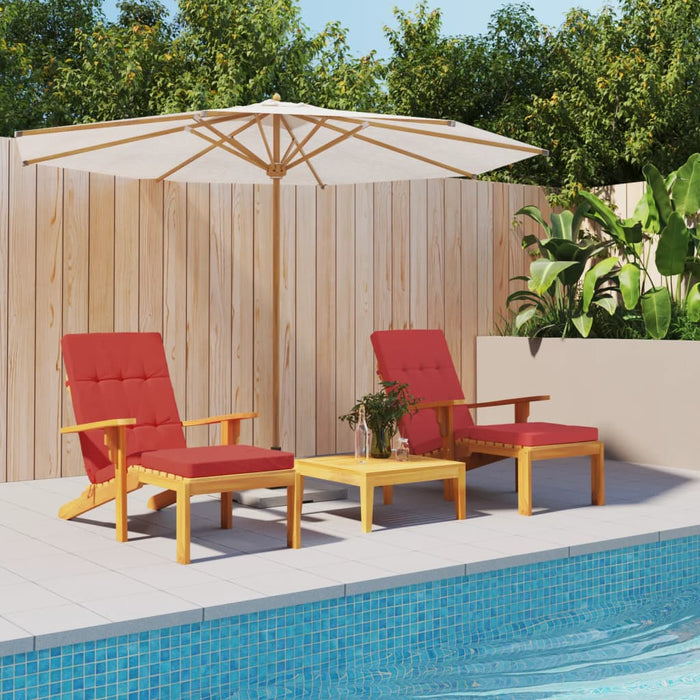 Cuscini per Sedia a Sdraio 2 pz Rosso in Tessuto Oxford 361990