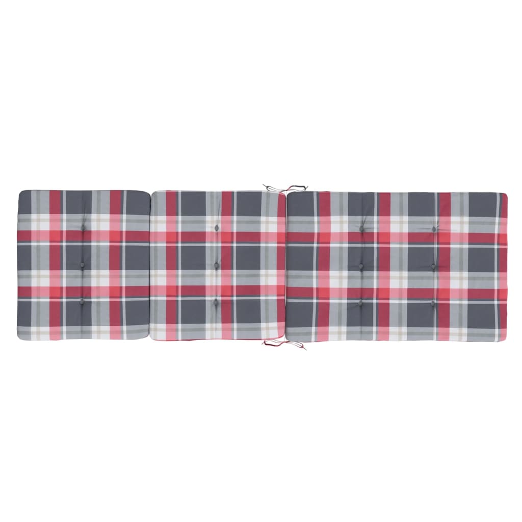 Cuscini Sedia Sdraio 2 pz Motivo Quadri Rosso in Tessuto Oxford 361997