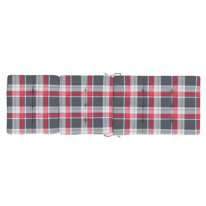 Cuscini Sedia Sdraio 2 pz Motivo Quadri Rosso in Tessuto Oxford 361997