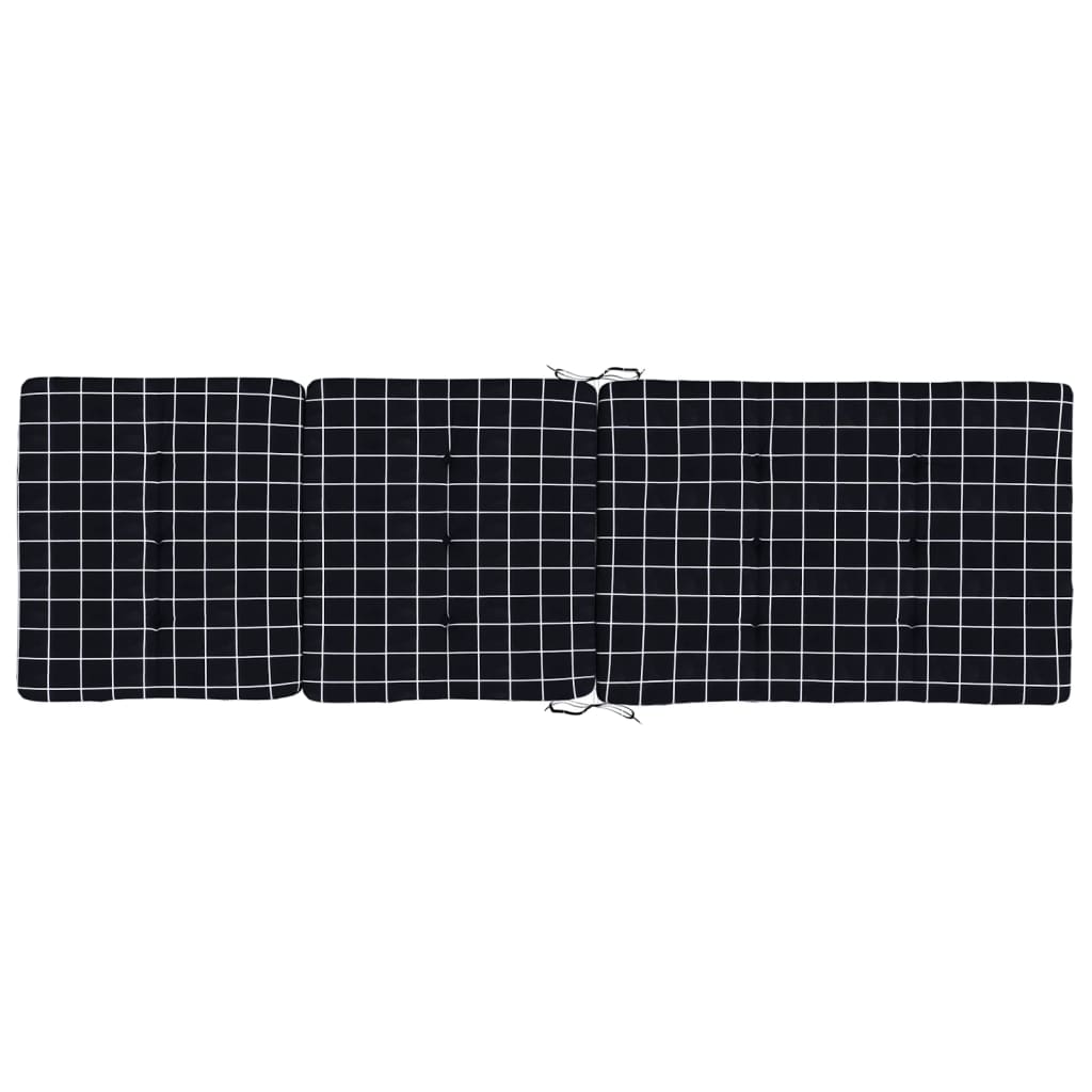 Cuscini Sedia Sdraio 2 pz Motivo Quadri Nero in Tessuto Oxford 362000