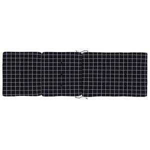 Cuscini Sedia Sdraio 2 pz Motivo Quadri Nero in Tessuto Oxford 362000