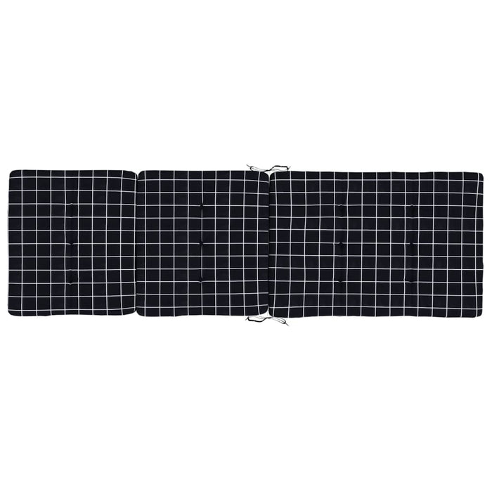 Cuscini Sedia Sdraio 2 pz Motivo Quadri Nero in Tessuto Oxford 362000