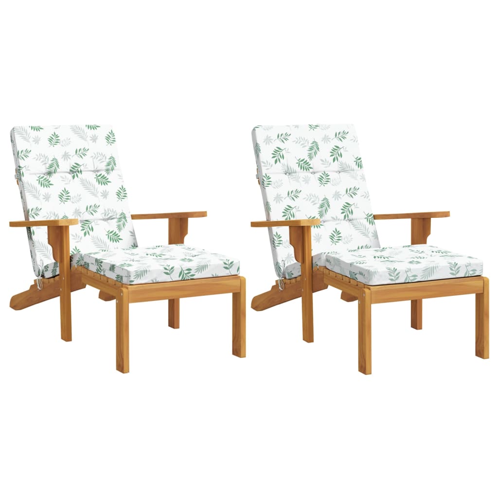 Cuscini per Sedia a Sdraio 2 pz Motivo Foglie in Tessuto Oxford 362002