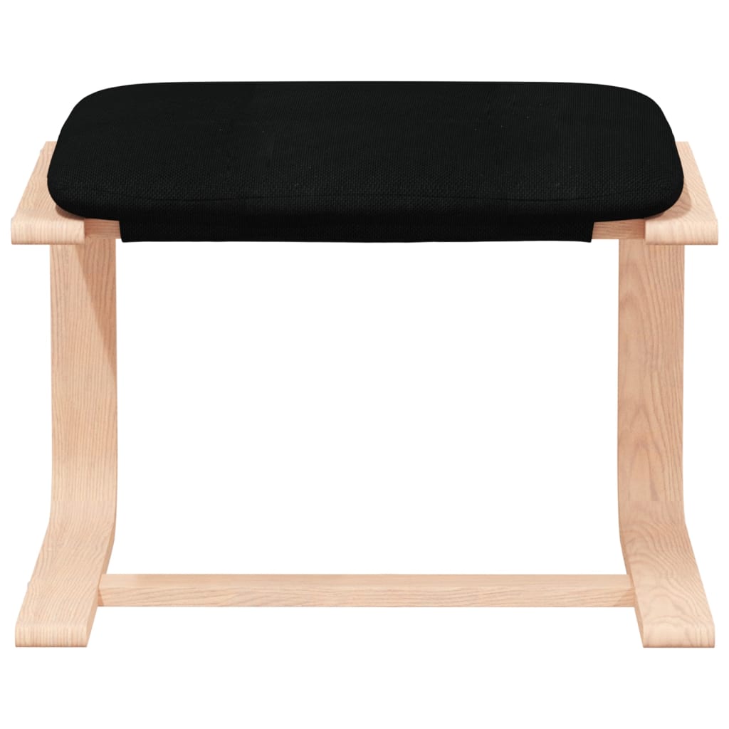 Poltrona Relax con Poggiapiedi Nera in Tessuto 3154416