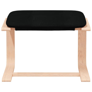 Poltrona Relax con Poggiapiedi Nera in Tessuto 3154416