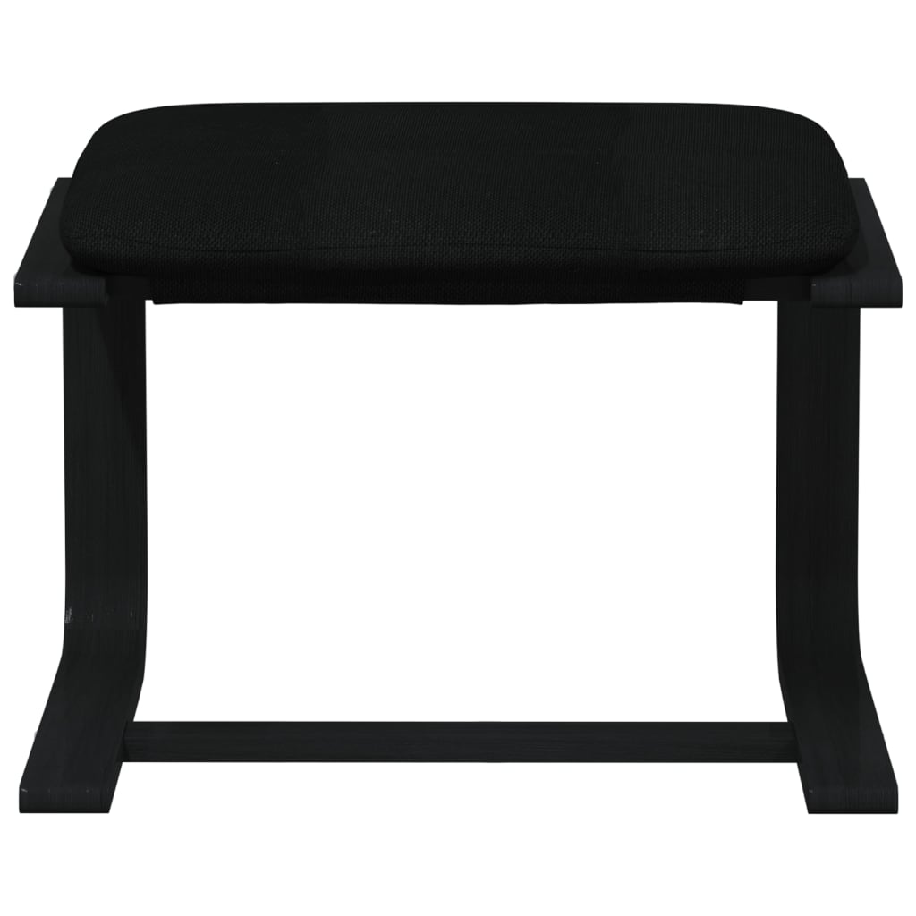 Poltrona Relax con Poggiapiedi Nera in Tessuto 3154419