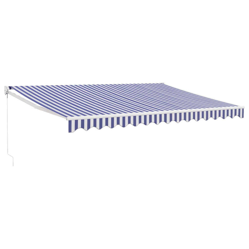 Tenda da Sole Retrattile Blu e Bianca 4x3 m Tessuto e Alluminio 3154423