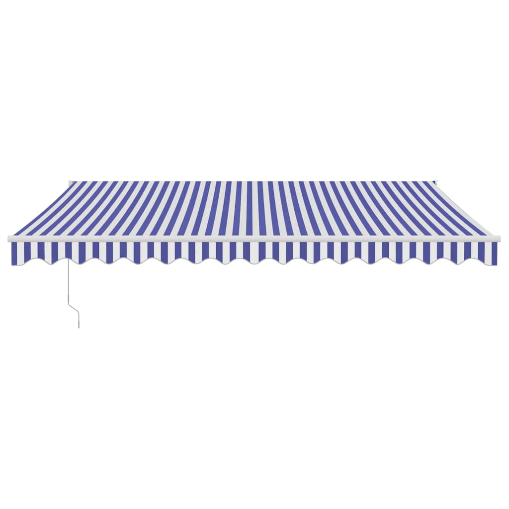 Tenda da Sole Retrattile Blu e Bianca 4x3 m Tessuto e Alluminio 3154423