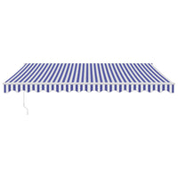 Tenda da Sole Retrattile Blu e Bianca 4x3 m Tessuto e Alluminio 3154423