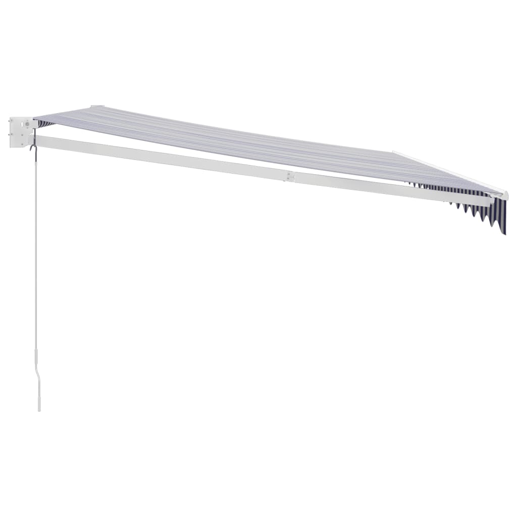 Tenda da Sole Retrattile Blu e Bianca 4x3 m Tessuto e Alluminio 3154423