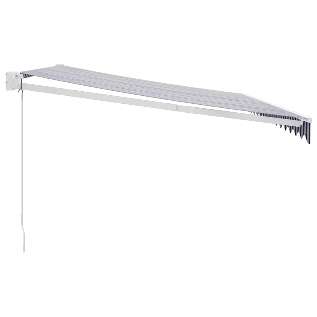 Tenda Sole Retrattile Blu e Bianca 4,5x3 m Tessuto e Alluminio 3154424