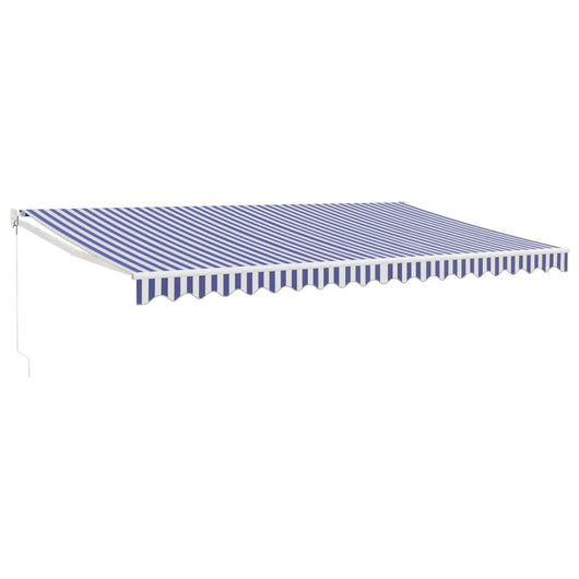 Tenda da Sole Retrattile Blu e Bianca 5x3 m Tessuto e Alluminio 3154425