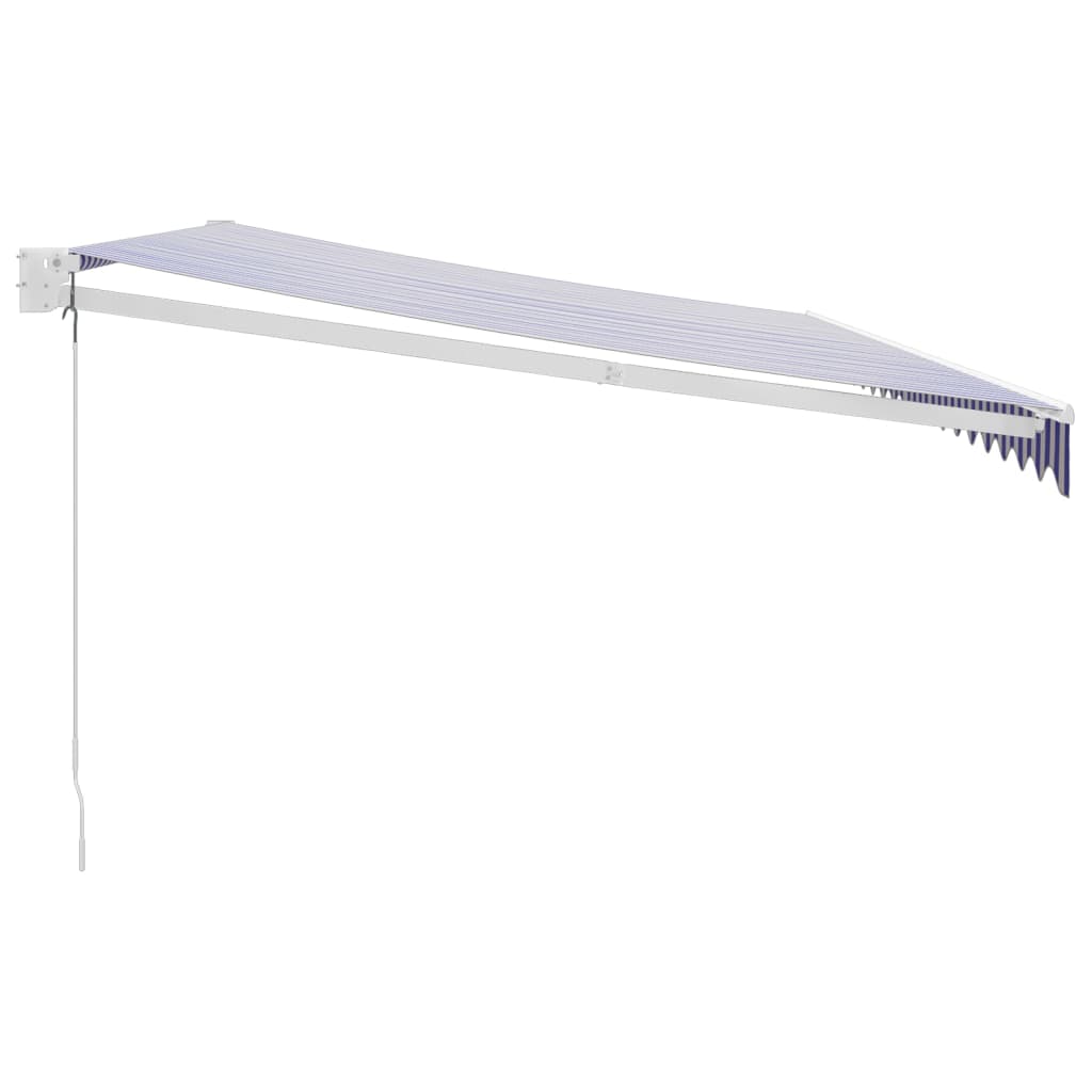 Tenda da Sole Retrattile Blu e Bianca 5x3 m Tessuto e Alluminio 3154425