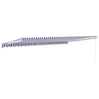 Tenda da Sole Retrattile Blu e Bianca 5x3 m Tessuto e Alluminio 3154425