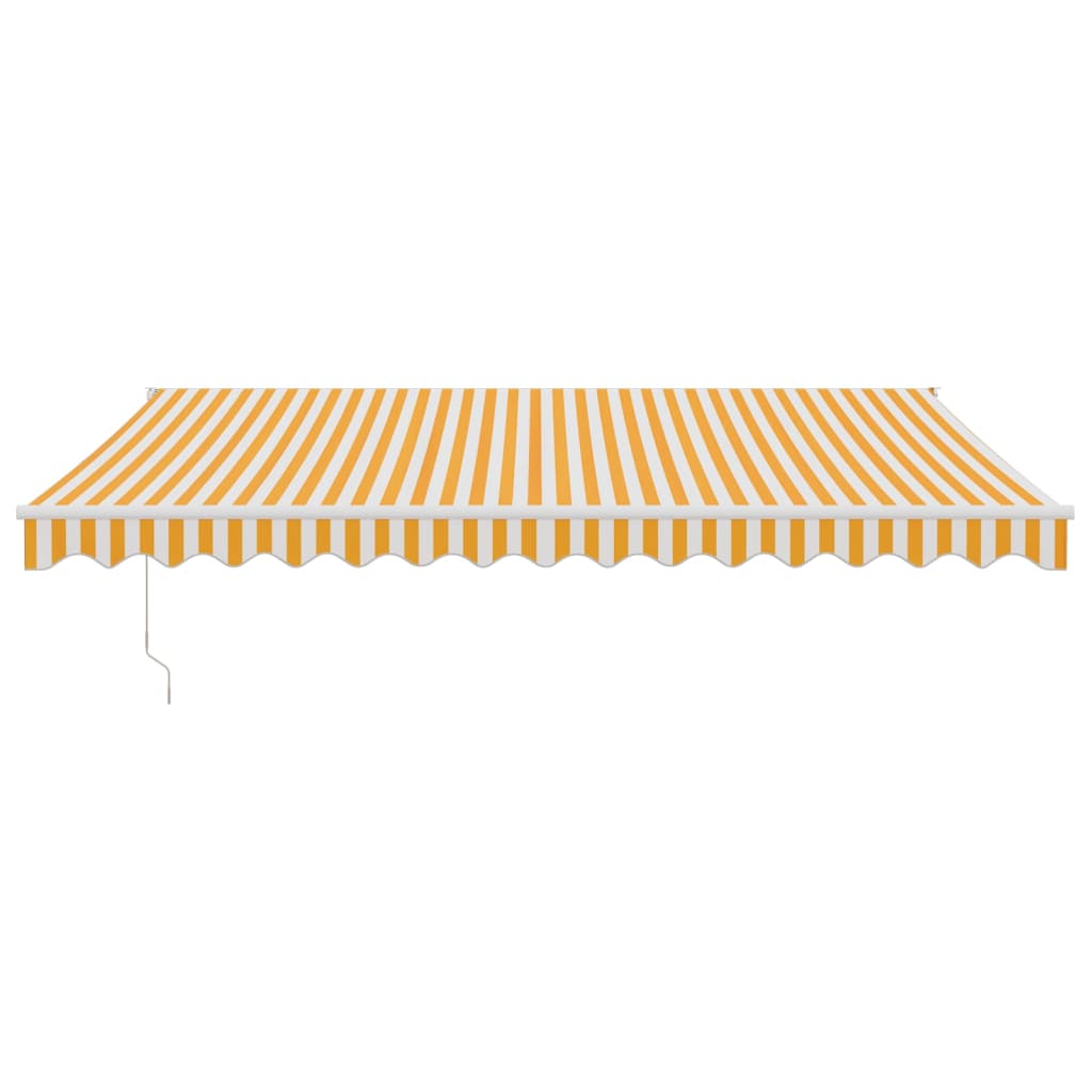 Tenda Sole Retrattile Gialla e Bianca 4x3 m Tessuto e Alluminio 3154433
