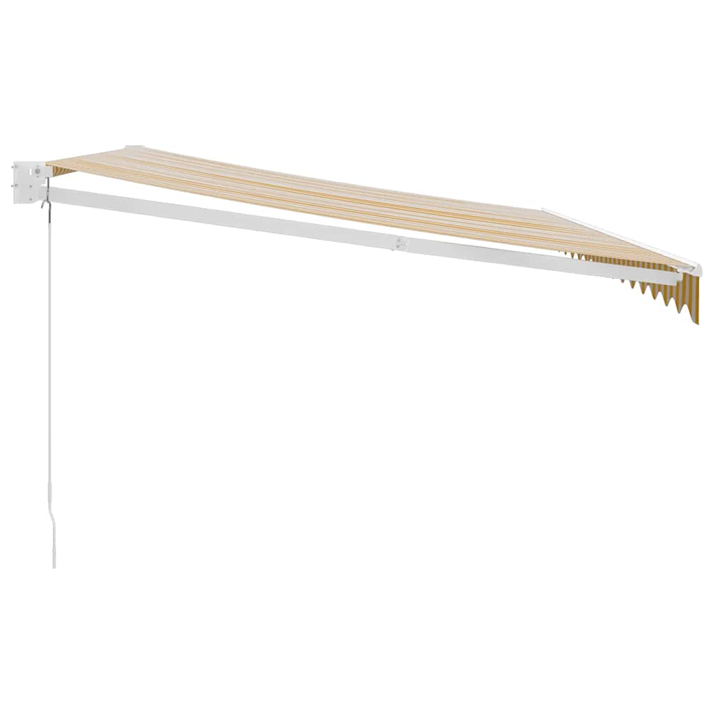 Tenda Sole Retrattile Gialla e Bianca 4x3 m Tessuto e Alluminio 3154433