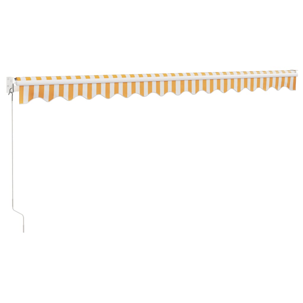 Tenda Sole Retrattile Gialla e Bianca 4x3 m Tessuto e Alluminio 3154433