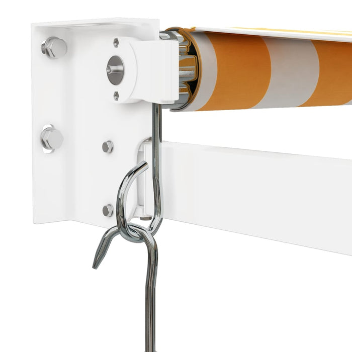 Tenda Sole Retrattile Gialla e Bianca 4x3 m Tessuto e Alluminio 3154433