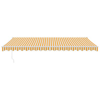 Tenda Sole Retrattile Gialla e Bianca 5x3 m Tessuto e Alluminio 3154435