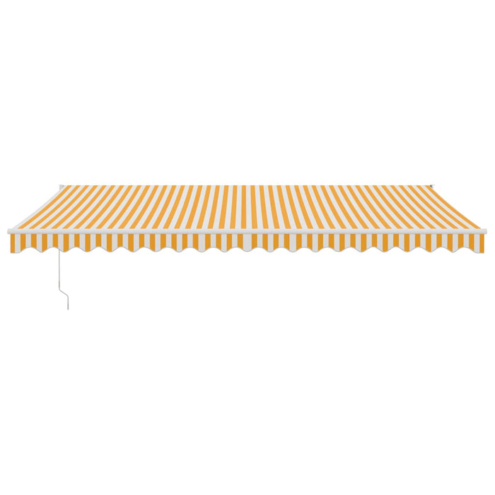 Tenda Sole Retrattile Gialla e Bianca 5x3 m Tessuto e Alluminio 3154435