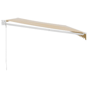 Tenda Sole Retrattile Gialla e Bianca 5x3 m Tessuto e Alluminio 3154435