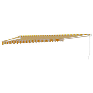 Tenda Sole Retrattile Gialla e Bianca 5x3 m Tessuto e Alluminio 3154435
