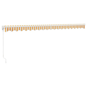 Tenda Sole Retrattile Gialla e Bianca 5x3 m Tessuto e Alluminio 3154435