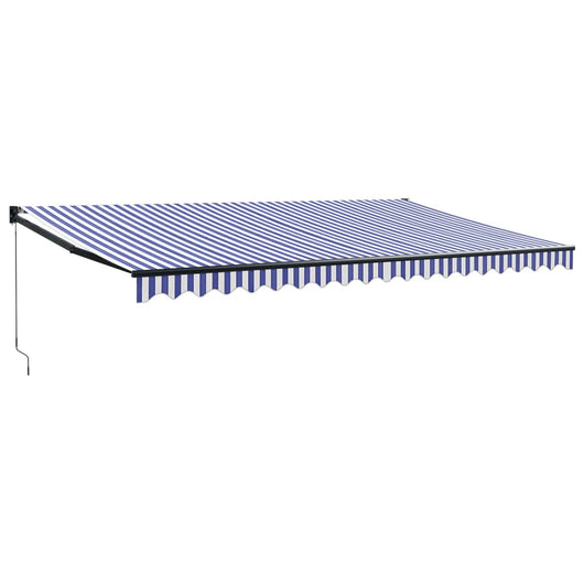 Tenda da Sole Retrattile Blu e Bianca 5x3 m Tessuto e Alluminio 3154450