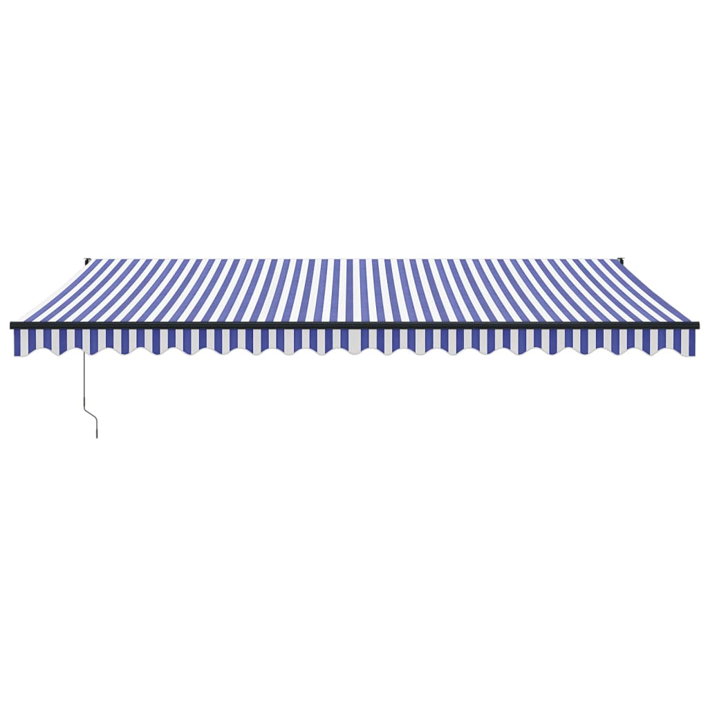 Tenda da Sole Retrattile Blu e Bianca 5x3 m Tessuto e Alluminio 3154450