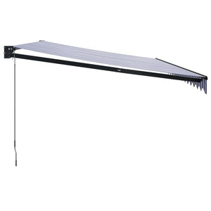 Tenda da Sole Retrattile Blu e Bianca 5x3 m Tessuto e Alluminio 3154450