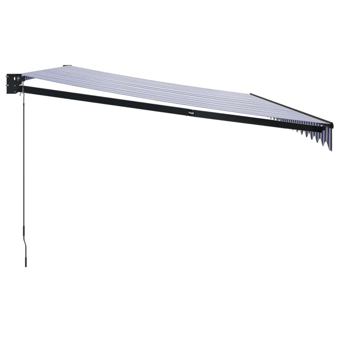 Tenda da Sole Retrattile Blu e Bianca 5x3 m Tessuto e Alluminio 3154450