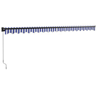 Tenda da Sole Retrattile Blu e Bianca 5x3 m Tessuto e Alluminio 3154450