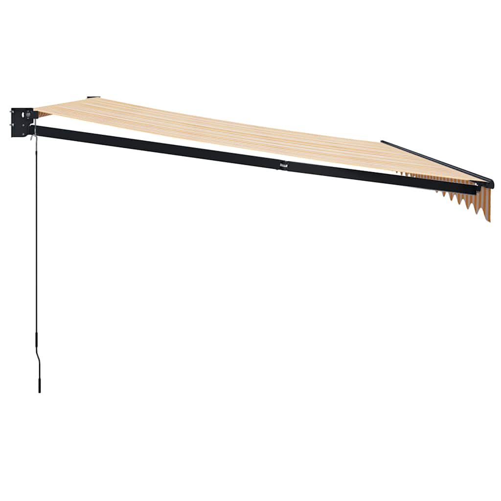 Tenda Sole Retrattile Gialla e Bianca 4x3 m Tessuto e Alluminio 3154458