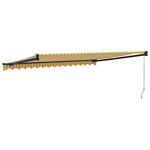 Tenda Sole Retrattile Gialla e Bianca 4x3 m Tessuto e Alluminio 3154458