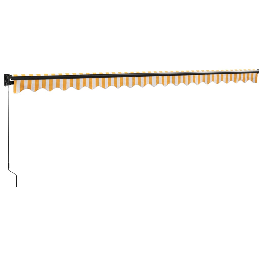 Tenda Sole Retrattile Gialla e Bianca 5x3 m Tessuto e Alluminio 3154460